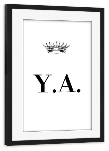 Poster mit Rahmen schwarz "Queen YA" artboxONE - Schwarzweiß,Buchstaben