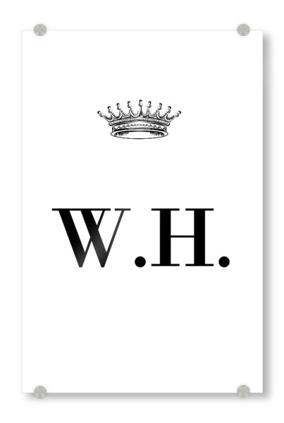 Acrylglasbild "Queen WH" artboxONE - Schwarzweiß,Buchstaben