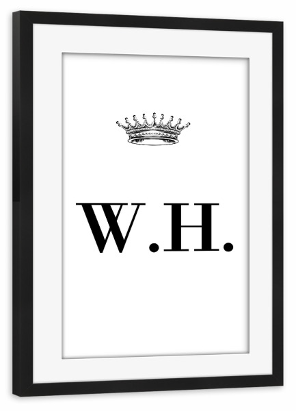 Poster mit Rahmen schwarz "Queen WH" artboxONE - Schwarzweiß,Buchstaben