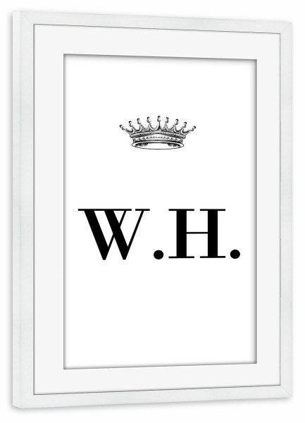 Poster mit Rahmen weiß "Queen WH" artboxONE - Schwarzweiß,Buchstaben