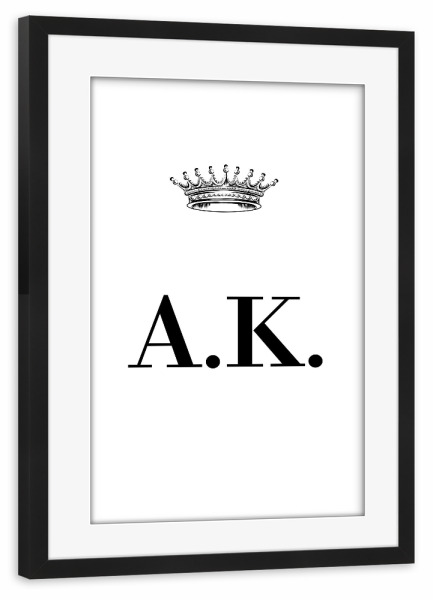 Poster mit Rahmen schwarz "Queen AK" artboxONE - Schwarzweiß,Buchstaben