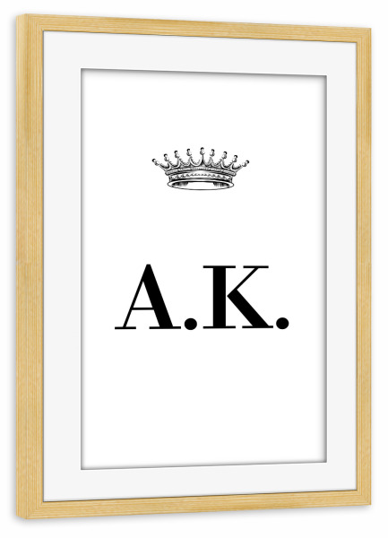 Poster mit Rahmen kiefer "Queen AK" artboxONE - Schwarzweiß,Buchstaben