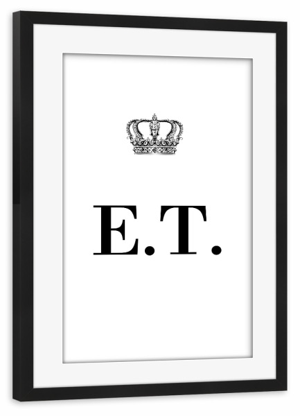 Poster mit Rahmen schwarz "King ET" artboxONE - Schwarzweiß,Buchstaben