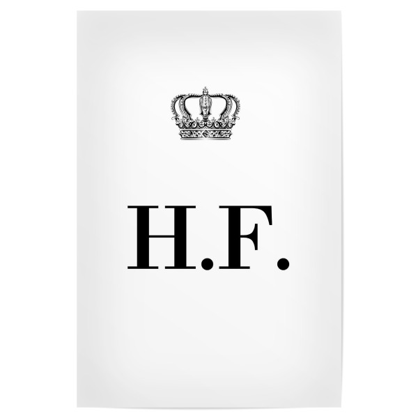 Poster 30x20 cm "King HF" artboxONE - Schwarzweiß,Buchstaben
