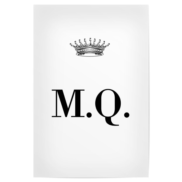 Poster 30x20 cm "Queen MQ" artboxONE - Schwarzweiß,Buchstaben