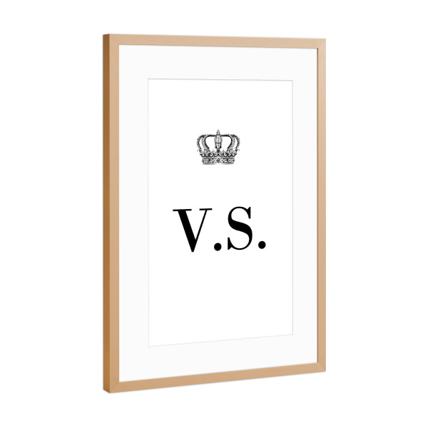 Poster mit Rahmen Kupfer "King VS" artboxONE - Schwarzweiß,Buchstaben