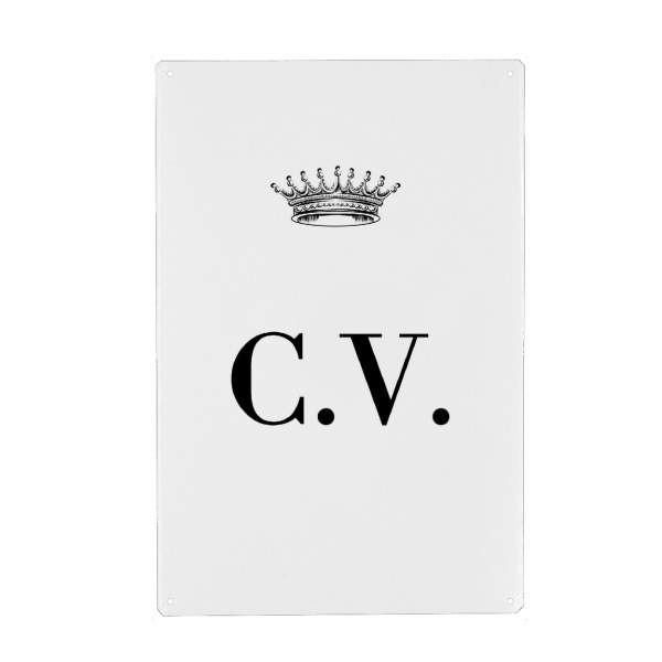 Metall Poster "Queen CV" artboxONE - Schwarzweiß,Buchstaben