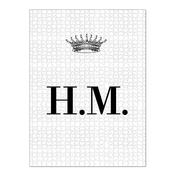 Puzzle Ravensburger "Queen HM" artboxONE - Schwarzweiß,Buchstaben