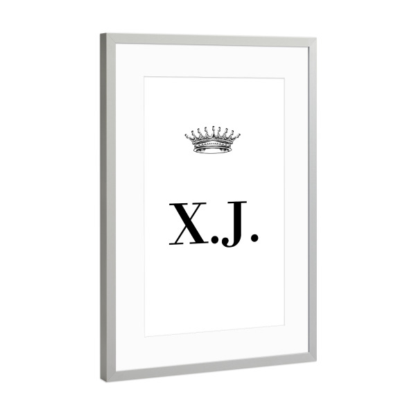 Poster mit Rahmen Silber "Queen XJ" artboxONE - Schwarzweiß,Buchstaben