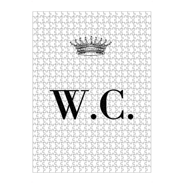 Puzzle Ravensburger "Queen WC" artboxONE - Schwarzweiß,Buchstaben