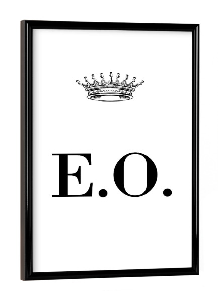 Poster mit schwarzem Rahmen "Queen EO" artboxONE - Schwarzweiß,Buchstaben