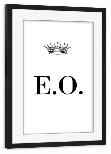 Poster mit Rahmen schwarz "Queen EO" artboxONE - Schwarzweiß,Buchstaben