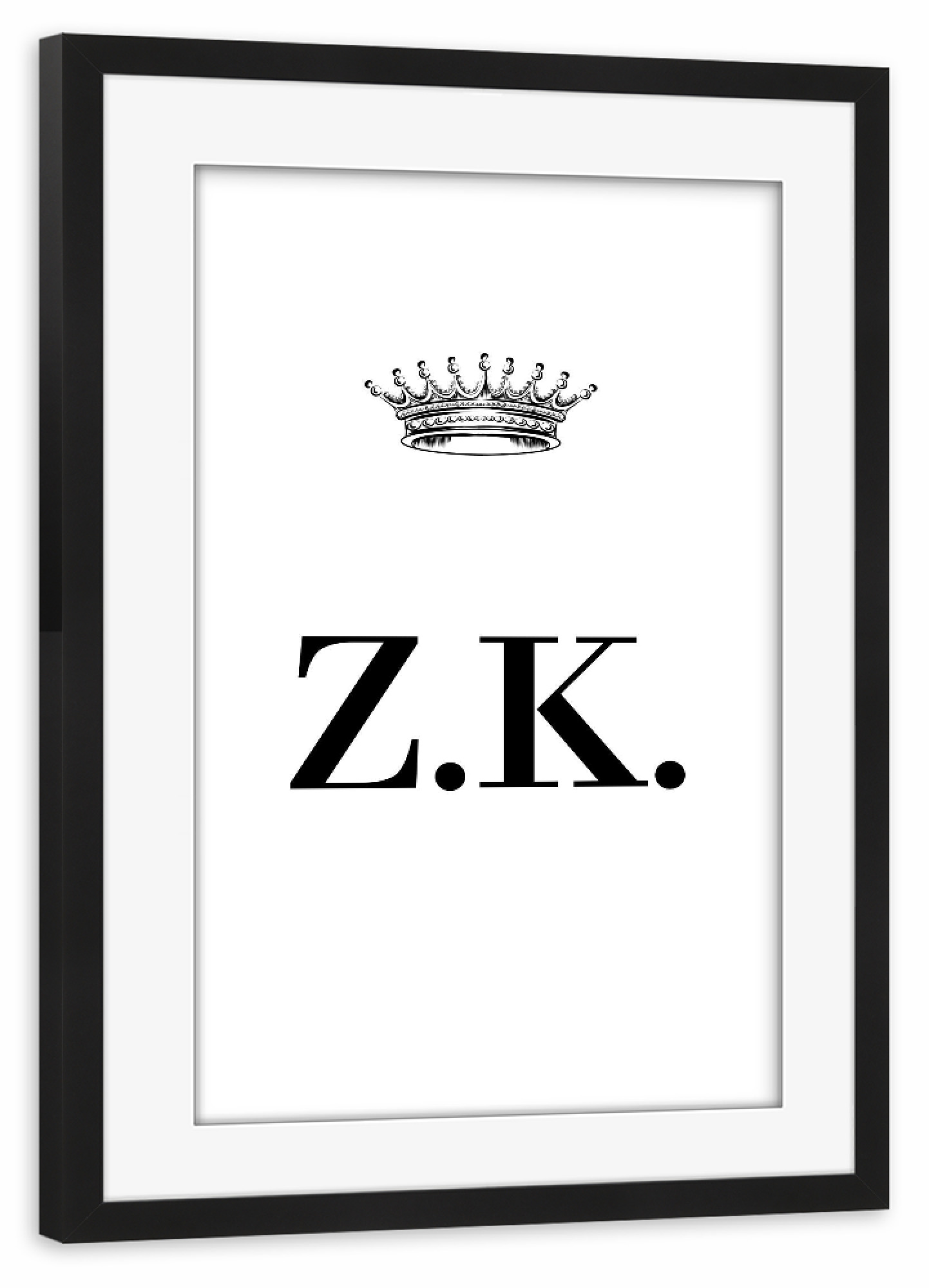 Poster mit Rahmen schwarz "Queen ZK" artboxONE - Schwarzweiß,Buchstaben