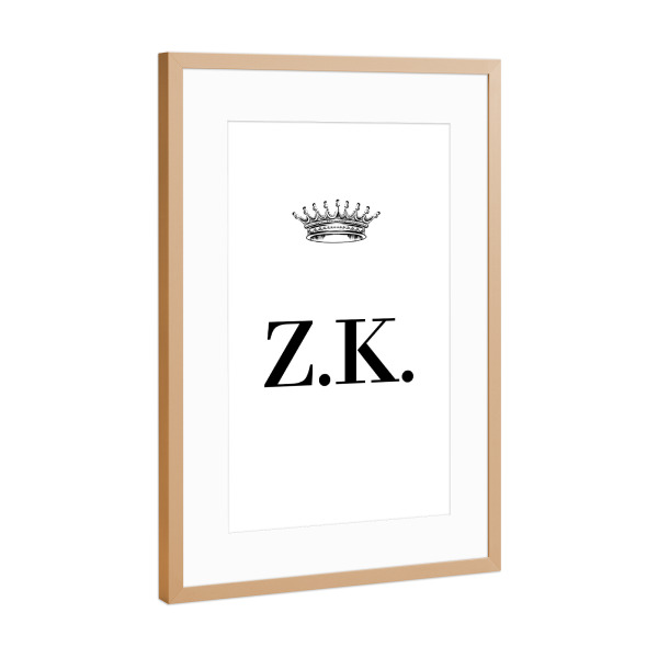 Poster mit Rahmen Kupfer "Queen ZK" artboxONE - Schwarzweiß,Buchstaben