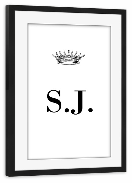 Poster mit Rahmen schwarz "Queen SJ" artboxONE - Schwarzweiß,Buchstaben