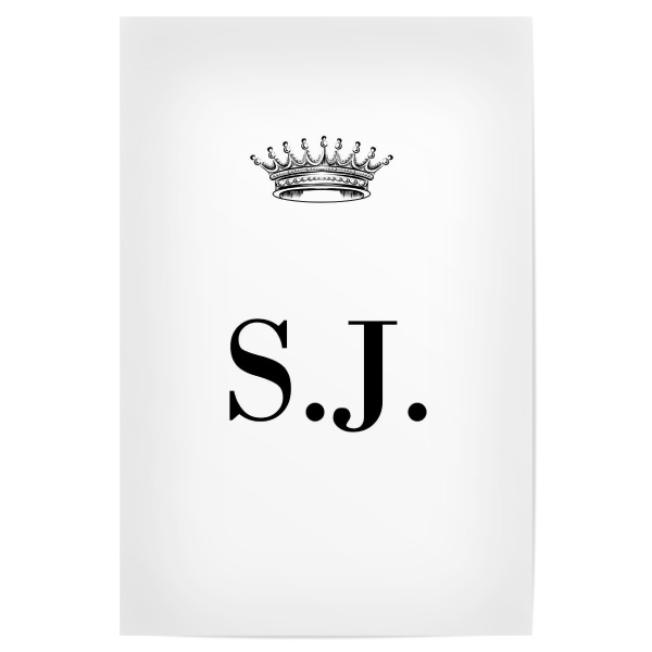 Poster 30x20 cm "Queen SJ" artboxONE - Schwarzweiß,Buchstaben