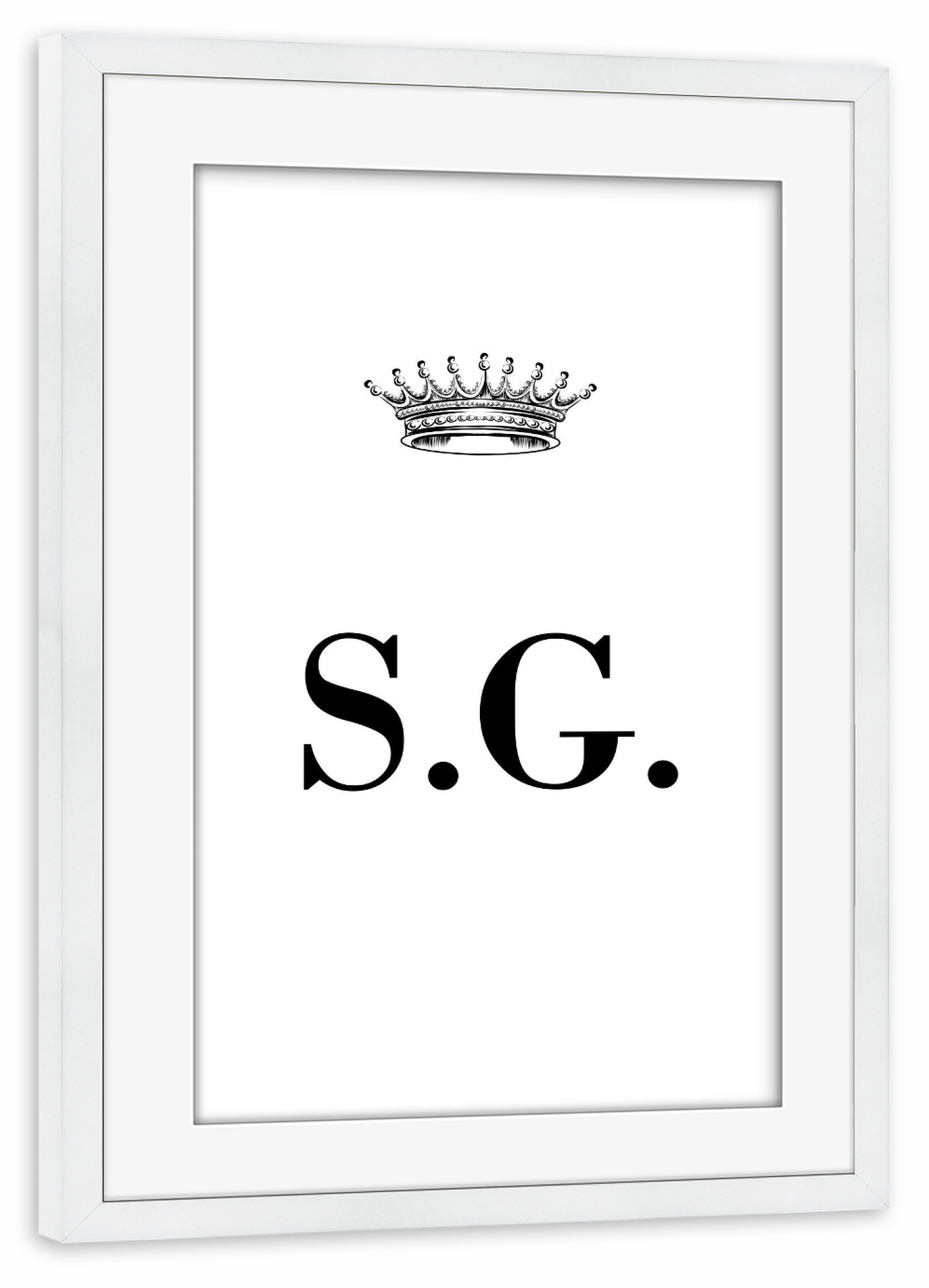 Poster mit Rahmen weiß "Queen SG" artboxONE - Schwarzweiß,Buchstaben