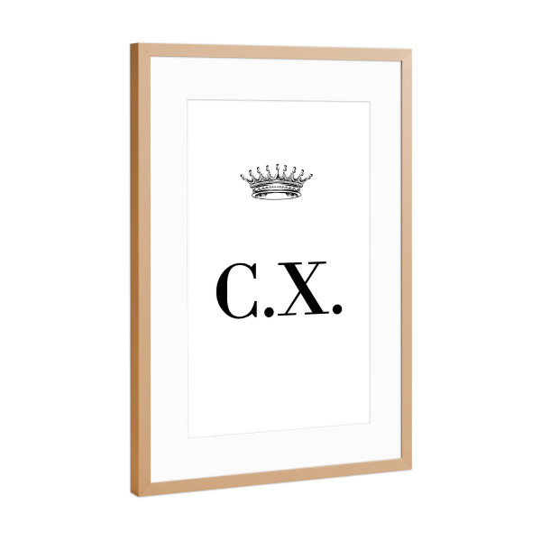 Poster mit Rahmen Kupfer "Queen CX" artboxONE - Schwarzweiß,Buchstaben