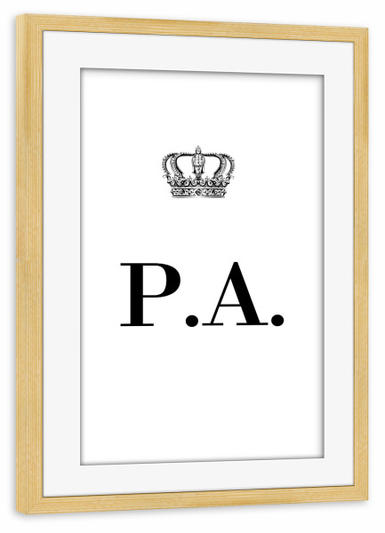 Poster mit Rahmen kiefer "King PA" artboxONE - Schwarzweiß,Buchstaben