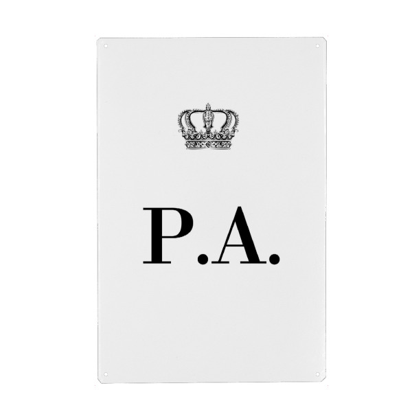 Metall Poster "King PA" artboxONE - Schwarzweiß,Buchstaben