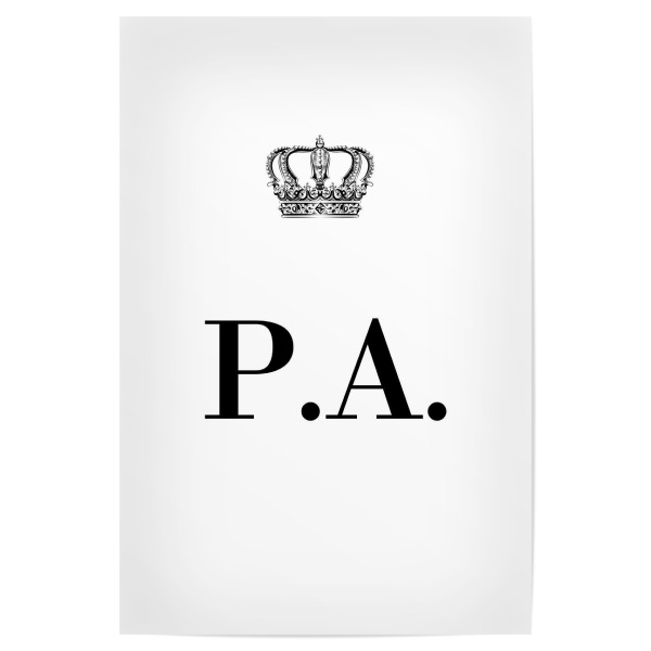 Poster 30x20 cm "King PA" artboxONE - Schwarzweiß,Buchstaben