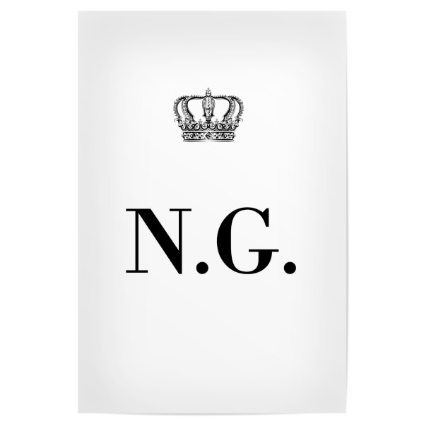 Poster 30x20 cm "King NG" artboxONE - Schwarzweiß,Buchstaben