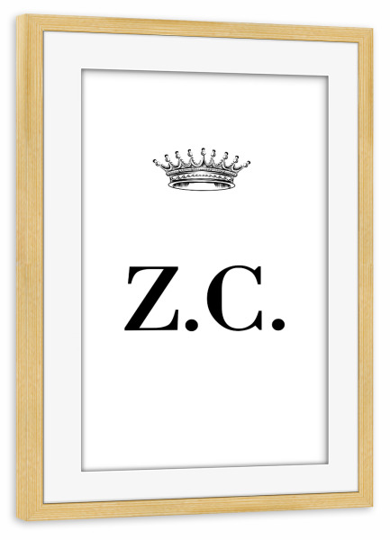 Poster mit Rahmen kiefer "Queen ZC" artboxONE - Schwarzweiß,Buchstaben