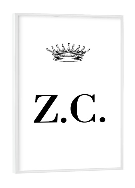 Poster mit weißem Rahmen "Queen ZC" artboxONE - Schwarzweiß,Buchstaben