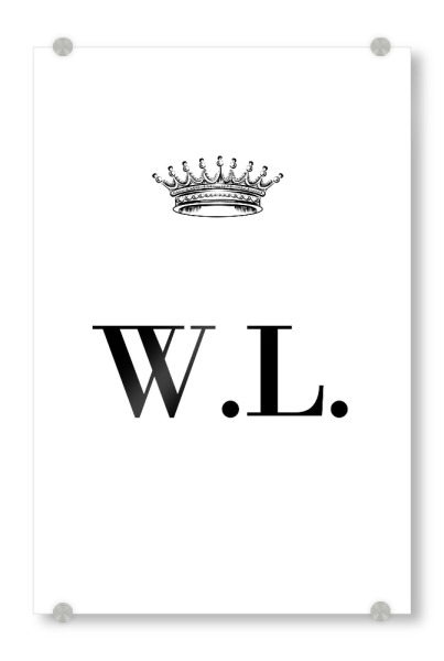 Acrylglasbild "Queen WL" artboxONE - Schwarzweiß,Buchstaben
