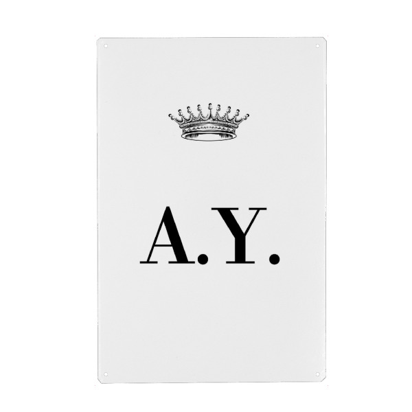 Metall Poster "Queen AY" artboxONE - Schwarzweiß,Buchstaben