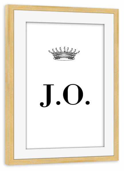 Poster mit Rahmen kiefer "Queen JO" artboxONE - Schwarzweiß,Buchstaben