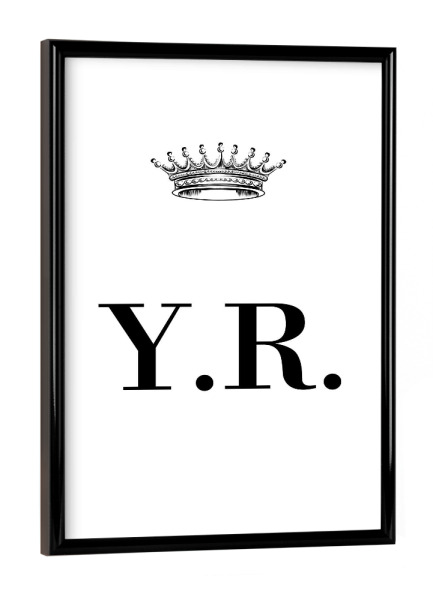 Poster mit schwarzem Rahmen "Queen YR" artboxONE - Schwarzweiß,Buchstaben
