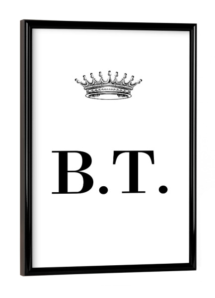Poster mit schwarzem Rahmen "Queen BT" artboxONE - Schwarzweiß,Buchstaben