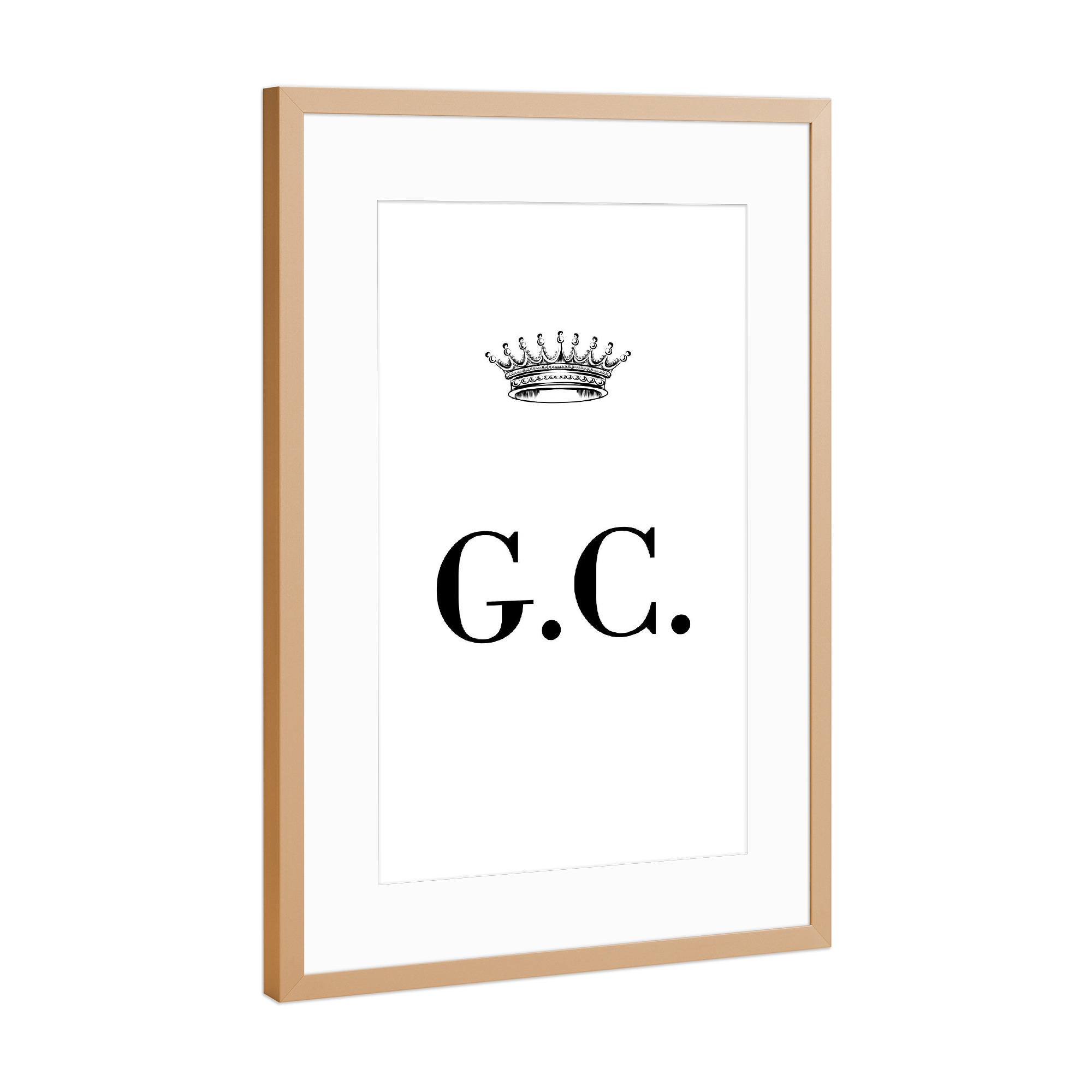 Poster mit Rahmen Kupfer "Queen GC" artboxONE - Schwarzweiß,Buchstaben