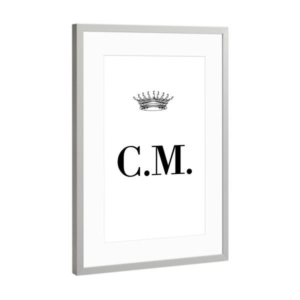 Poster mit Rahmen Silber "Queen CM" artboxONE - Schwarzweiß,Buchstaben