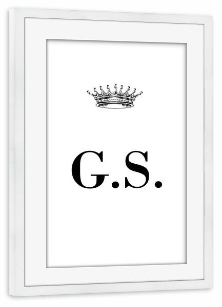 Poster mit Rahmen weiß "Queen GS" artboxONE - Schwarzweiß,Buchstaben