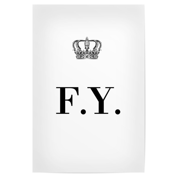 Poster 30x20 cm "King FY" artboxONE - Schwarzweiß,Buchstaben