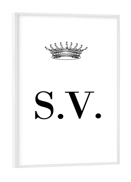 Poster mit weißem Rahmen "Queen SV" artboxONE - Schwarzweiß,Buchstaben