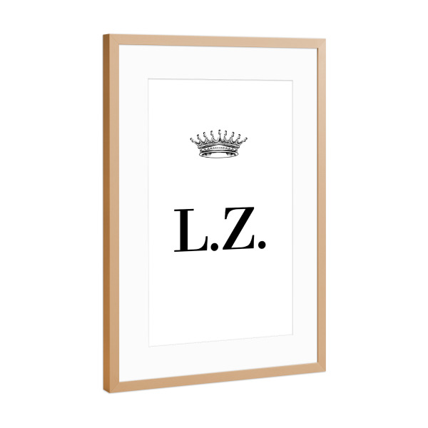 Poster mit Rahmen Kupfer "Queen LZ" artboxONE - Schwarzweiß,Buchstaben