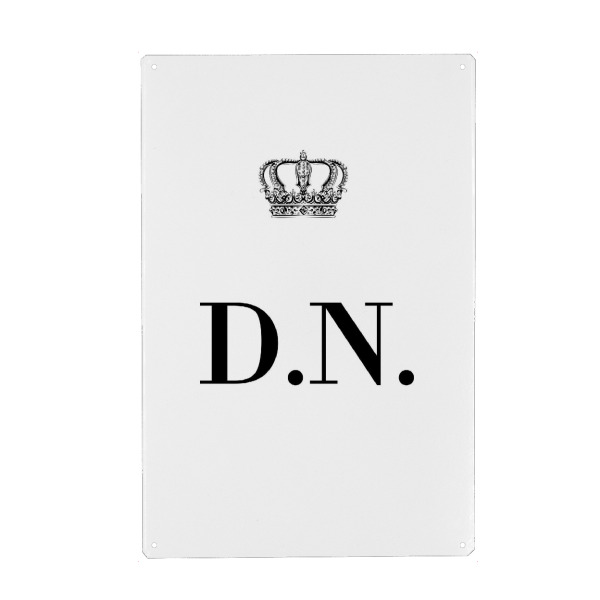 Metall Poster "King DN" artboxONE - Schwarzweiß,Buchstaben