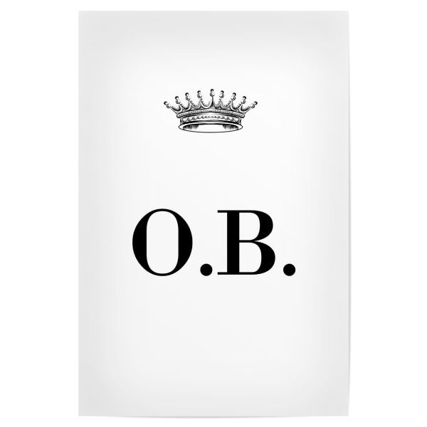 Poster 30x20 cm "Queen OB" artboxONE - Schwarzweiß,Buchstaben