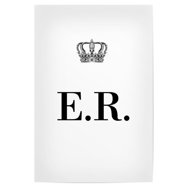 Poster 30x20 cm "King ER" artboxONE - Schwarzweiß,Buchstaben