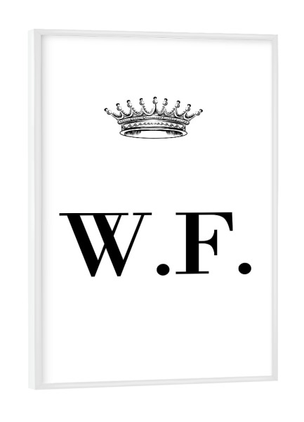 Poster mit weißem Rahmen "Queen WF" artboxONE - Schwarzweiß,Buchstaben