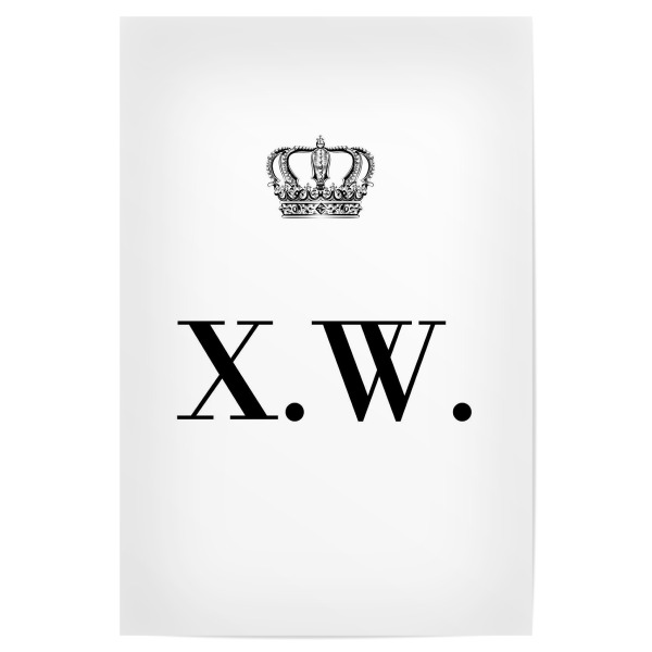 Poster 30x20 cm "King XW" artboxONE - Schwarzweiß,Buchstaben