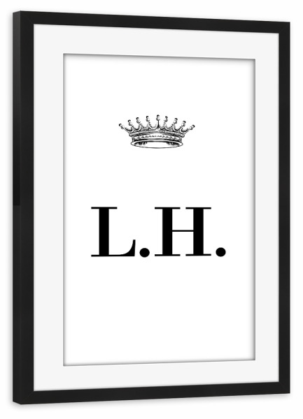 Poster mit Rahmen schwarz "Queen LH" artboxONE - Schwarzweiß,Buchstaben