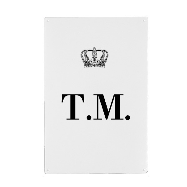 Metall Poster "King TM" artboxONE - Schwarzweiß,Buchstaben