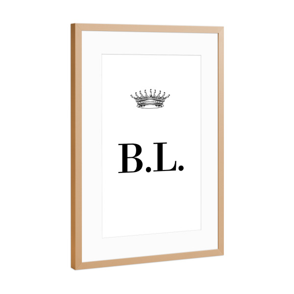 Poster mit Rahmen Kupfer "Queen BL" artboxONE - Schwarzweiß,Buchstaben