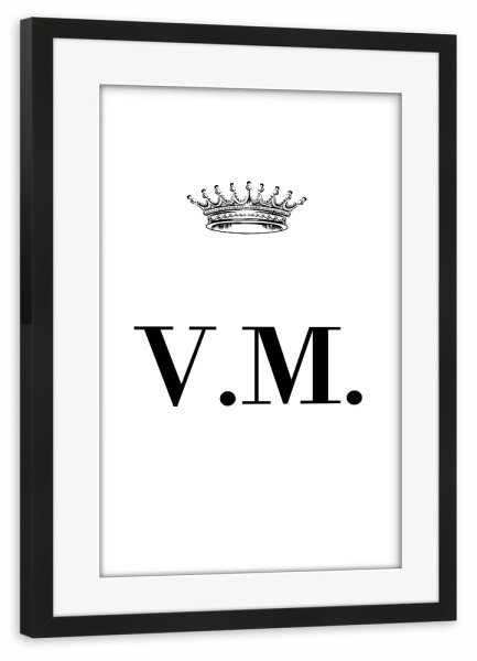 Poster mit Rahmen schwarz "Queen VM" artboxONE - Schwarzweiß,Buchstaben