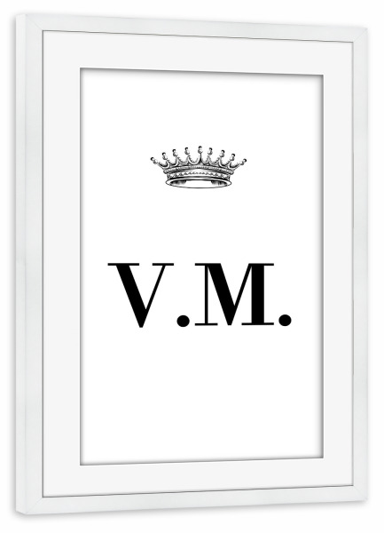 Poster mit Rahmen weiß "Queen VM" artboxONE - Schwarzweiß,Buchstaben