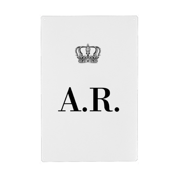 Metall Poster "King AR" artboxONE - Schwarzweiß,Buchstaben